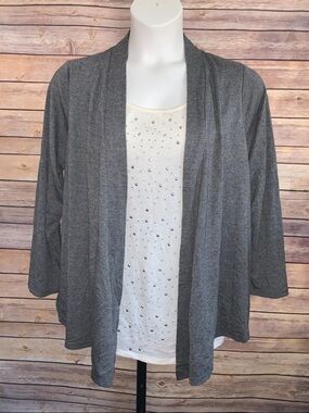 White Stag Charcoal Gray Open-Front Cardigan - Size 1X / 16W